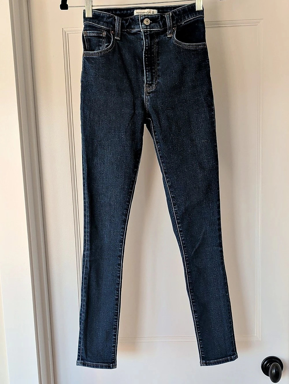 Abercrombie & Fitch The Super Skinny Ankle High Rise High Rise Skinny Jeans Blue